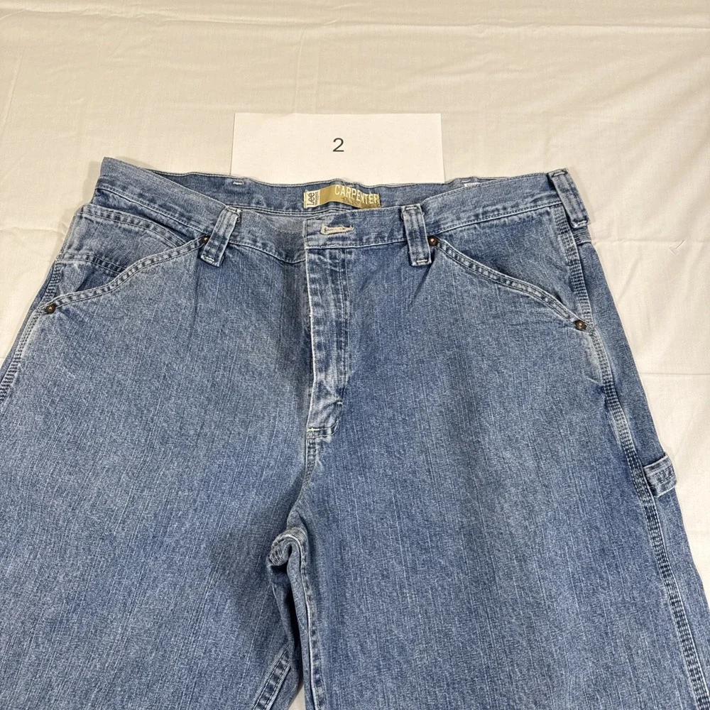 JEANS CARPENTER (2) Lee Mens  38 x 32‎ Blue Vintage 90s 100% Cotton Medium Wash